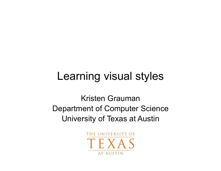 learning visual styles