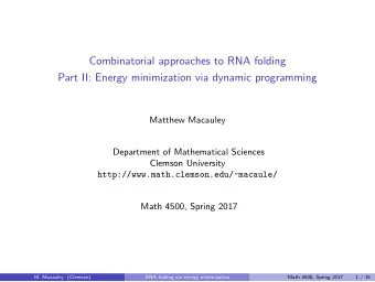 Combinatorial approaches to RNA folding  Part II: Energy minimization via dynamic programming