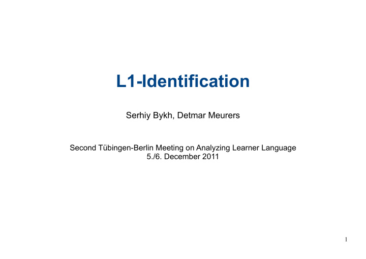 l1 identification
