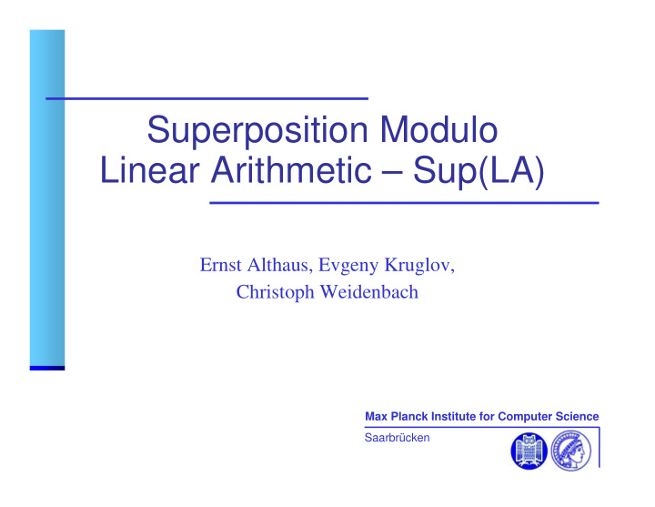 superposition modulo linear arithmetic sup la