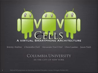 Columbia University  in the city of new york  1  23rd ACM Symposium on Operating Systems