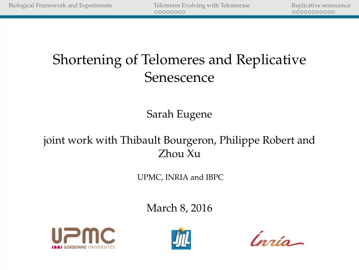 shortening of telomeres and replicative senescence