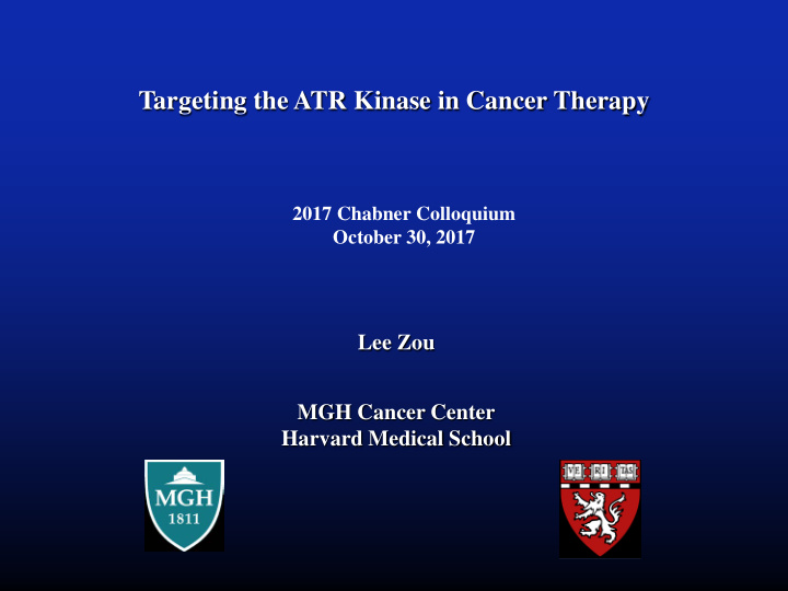 targeting the atr kinase in cancer therapy