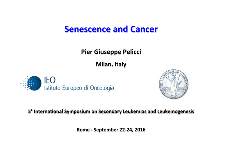 senescence and cancer