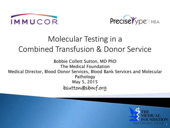 molecular testing in a