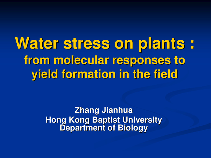 water stress on plants water stress on plants