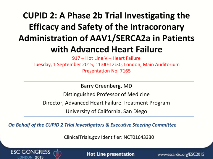 cupid 2 a phase 2b trial investigating the efficacy and