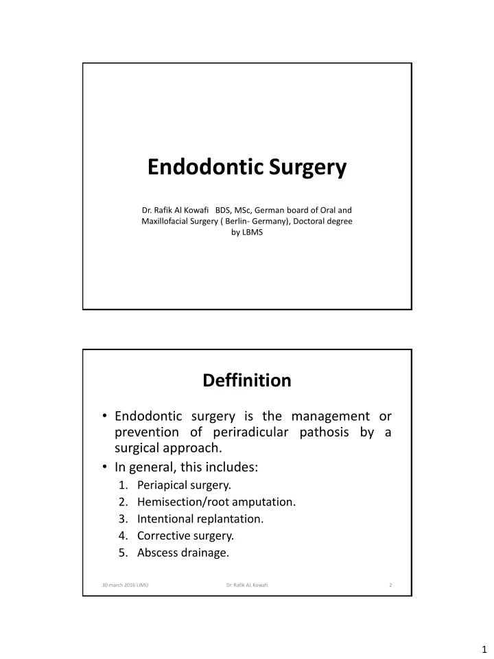 endodontic surgery