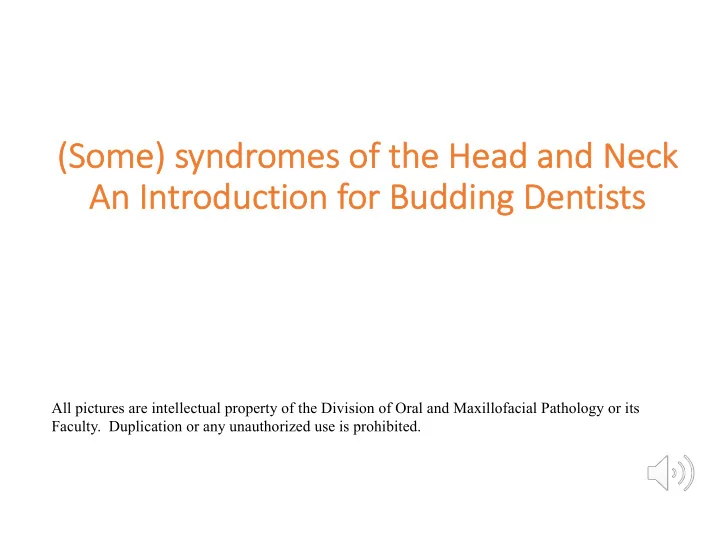 s some s syndromes o of t f the h head a and n neck an an