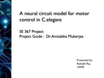 A neural circuit model for motor  control in C.elegans  SE 367 Project  Project Guide :  Dr