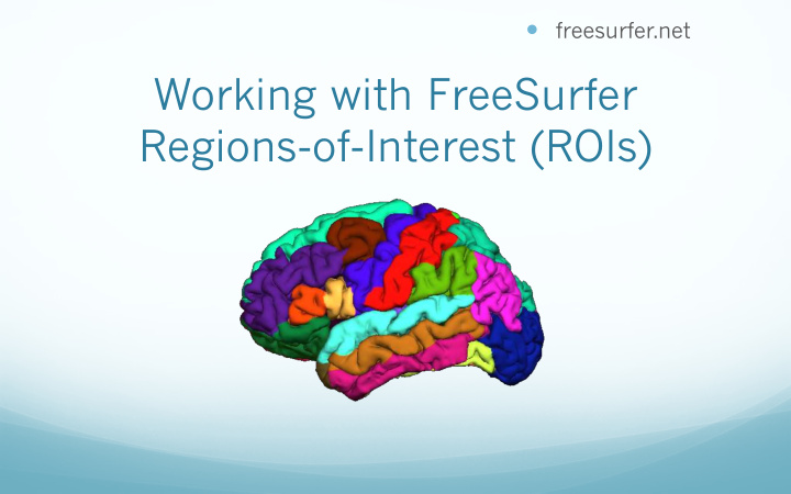 working with freesurfer regions of interest rois outline