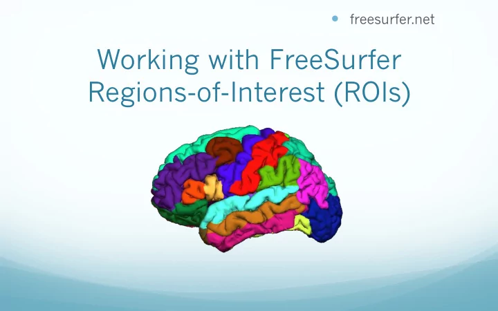 working with freesurfer regions of interest rois outline