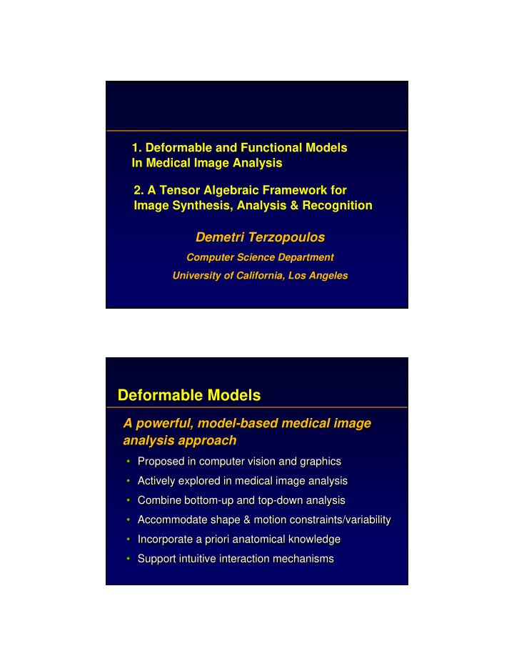 deformable models