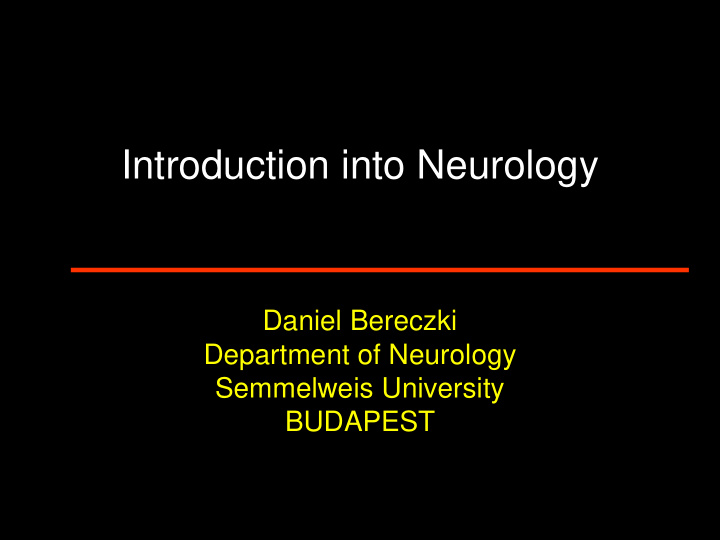introduction into neurology