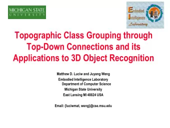 Top-Down Connections and its  Applications to 3D Object Recognition  Matthew D. Luciw and Juyang