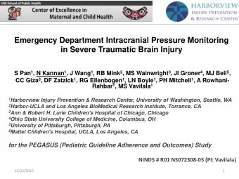 Emergency Department Intracranial Pressure Monitoring  in Severe Traumatic Brain Injury S Pan 1 , N
