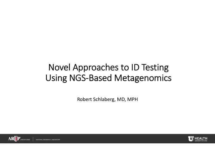 nov novel appr approaches oaches to to id id te testing