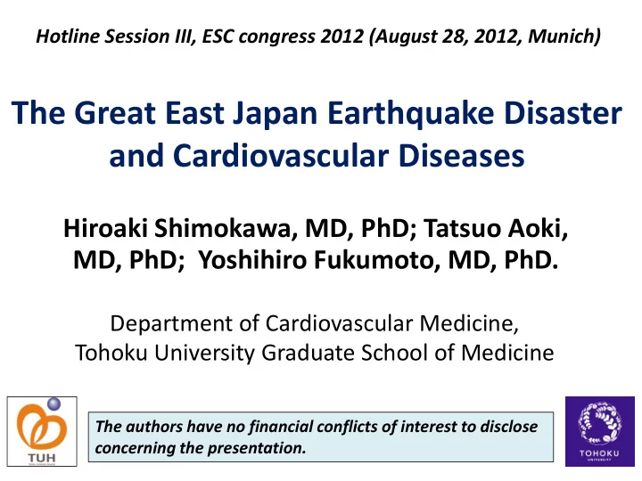 the great east japan earthquake disaster and