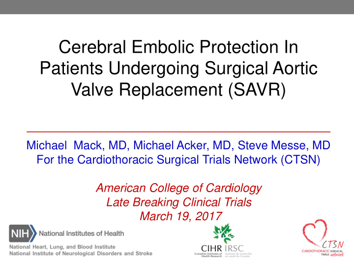 cerebral embolic protection in patients undergoing