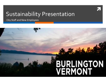 Sustainability  Presentation    City  Staff  and  New  Employees