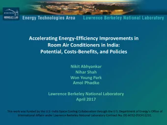 Accelerating Energy-Efficiency Improvements in  Room Air Conditioners in India:  Potential,