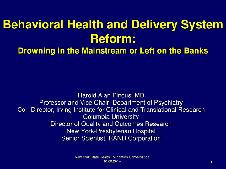 behavioral health and delivery system