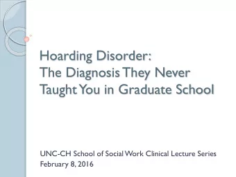 The Diagnosis They Never  Taught You in Graduate School  UNC-CH School of Social Work Clinical