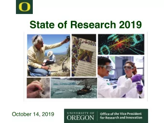 State of Research 2019  October 14, 2019  State of Research 2019  1. Highlights of FY19  2.