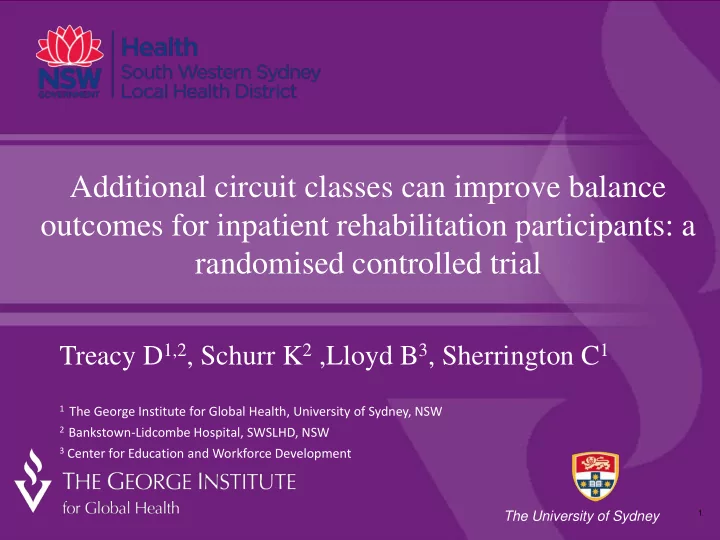 outcomes for inpatient rehabilitation participants a