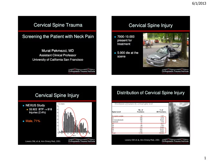 cervical spine trauma cervical spine trauma cervical