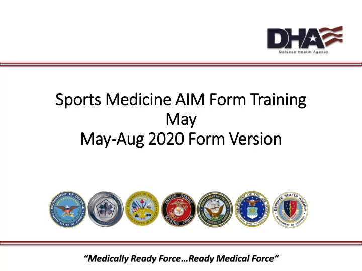 sports medicine aim im form training