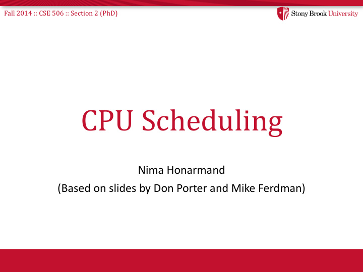 cpu scheduling