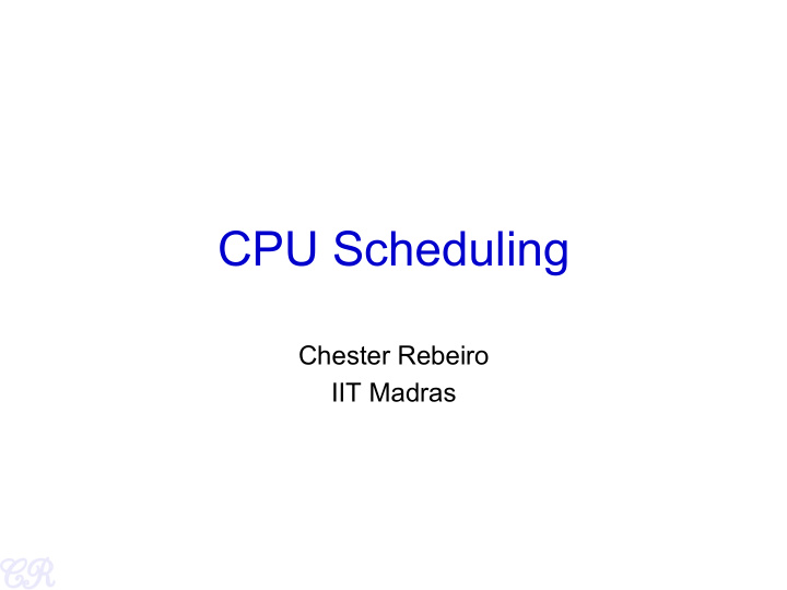 cpu scheduling