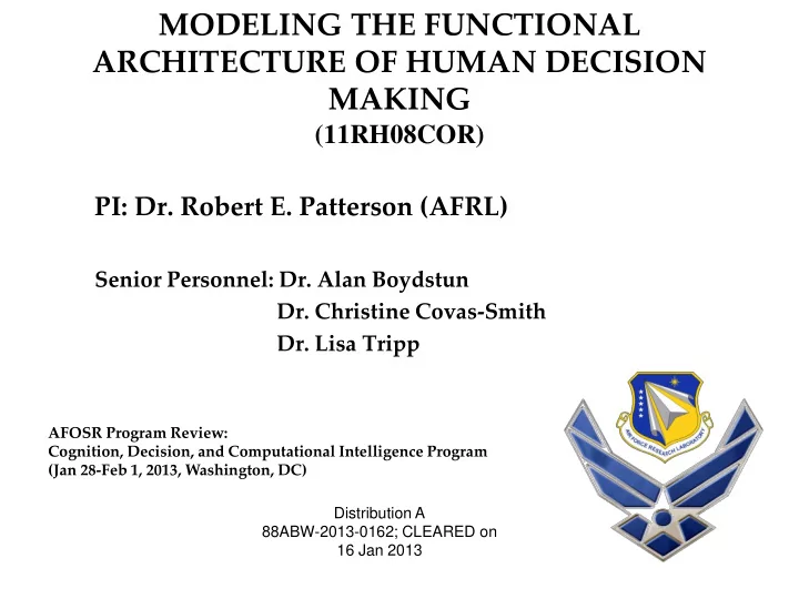 modeling the functional architecture of human decision