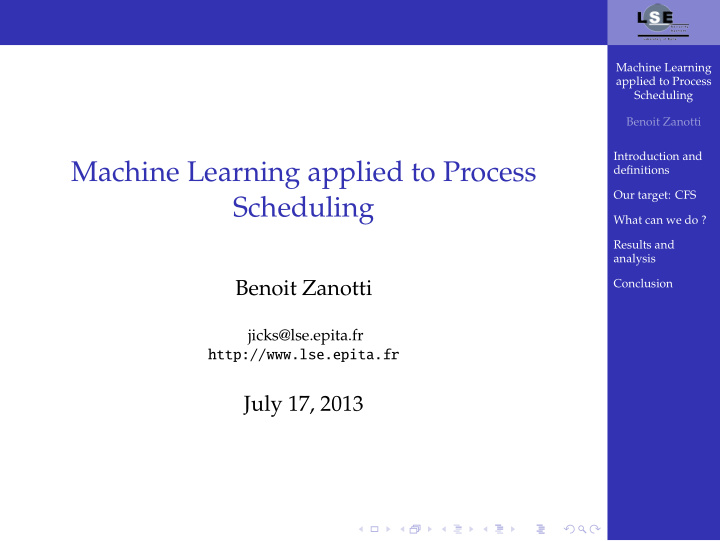 machine learning applied to process