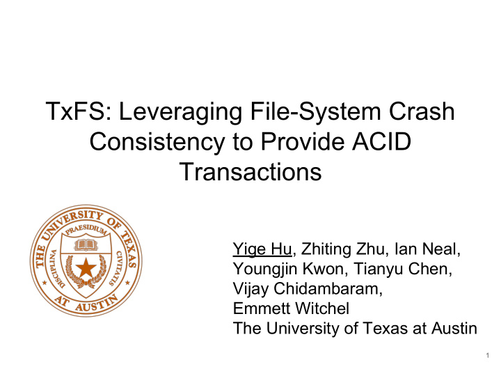 txfs leveraging file system crash consistency to provide