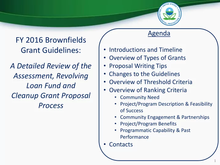 fy 2016 brownfields