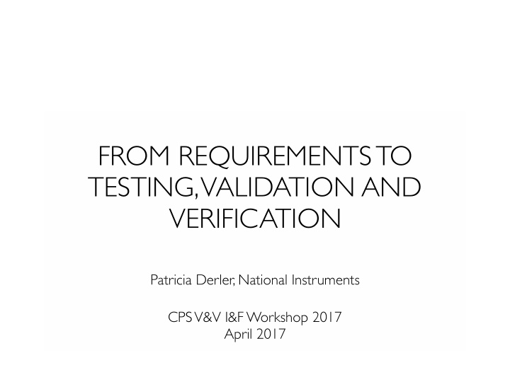 from requirements to testing validation and verification
