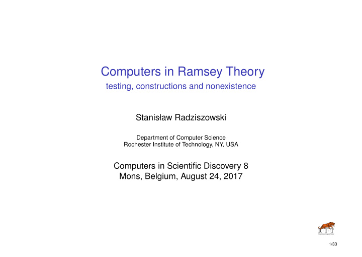 computers in ramsey theory