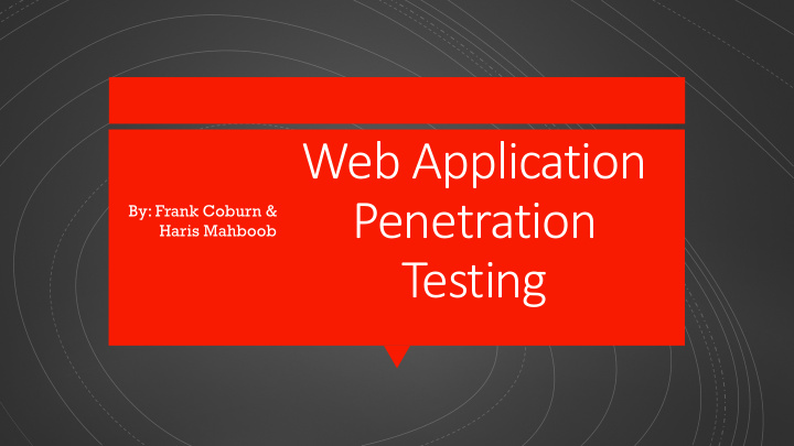 web application penetration