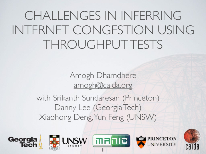 challenges in inferring internet congestion using