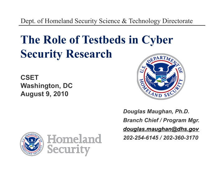 the role of testbeds in cyber security research
