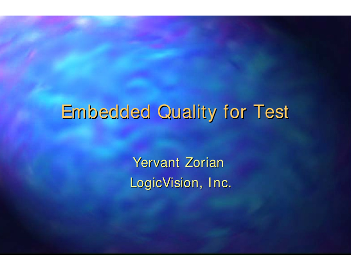 embedded quality for test embedded quality for test