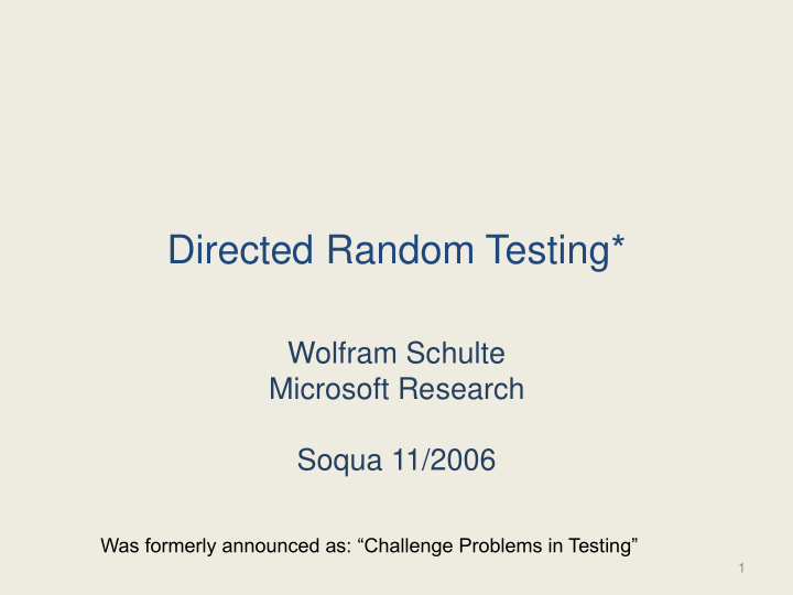 directed random testing