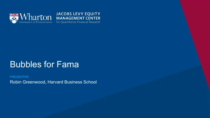 bubbles for fama