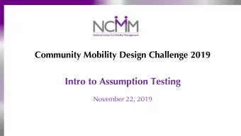 Intro to Assumption Testing  November 22, 2019  Todays Agenda  Intro to Assumption Testing and