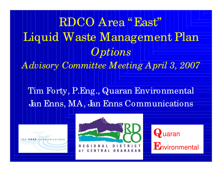 rdco area east liquid waste management plan