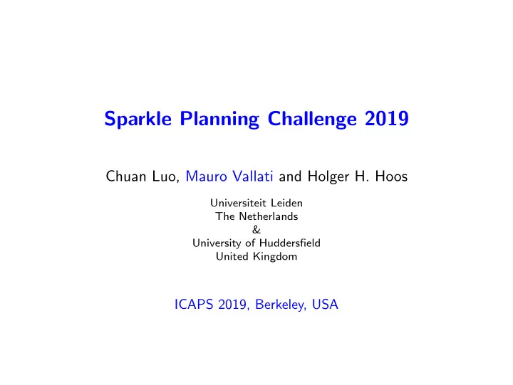 sparkle planning challenge 2019