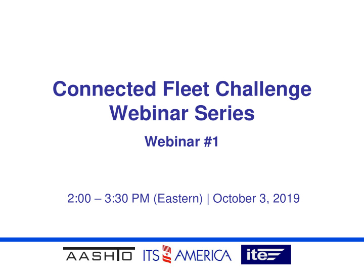 connected fleet challenge webinar series