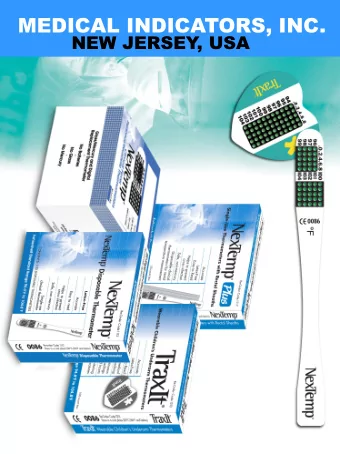 MEDICAL INDICATORS, INC.  NEW JERSEY  , USA  The NexTemp Single-Use Clinical Thermometer A Few
